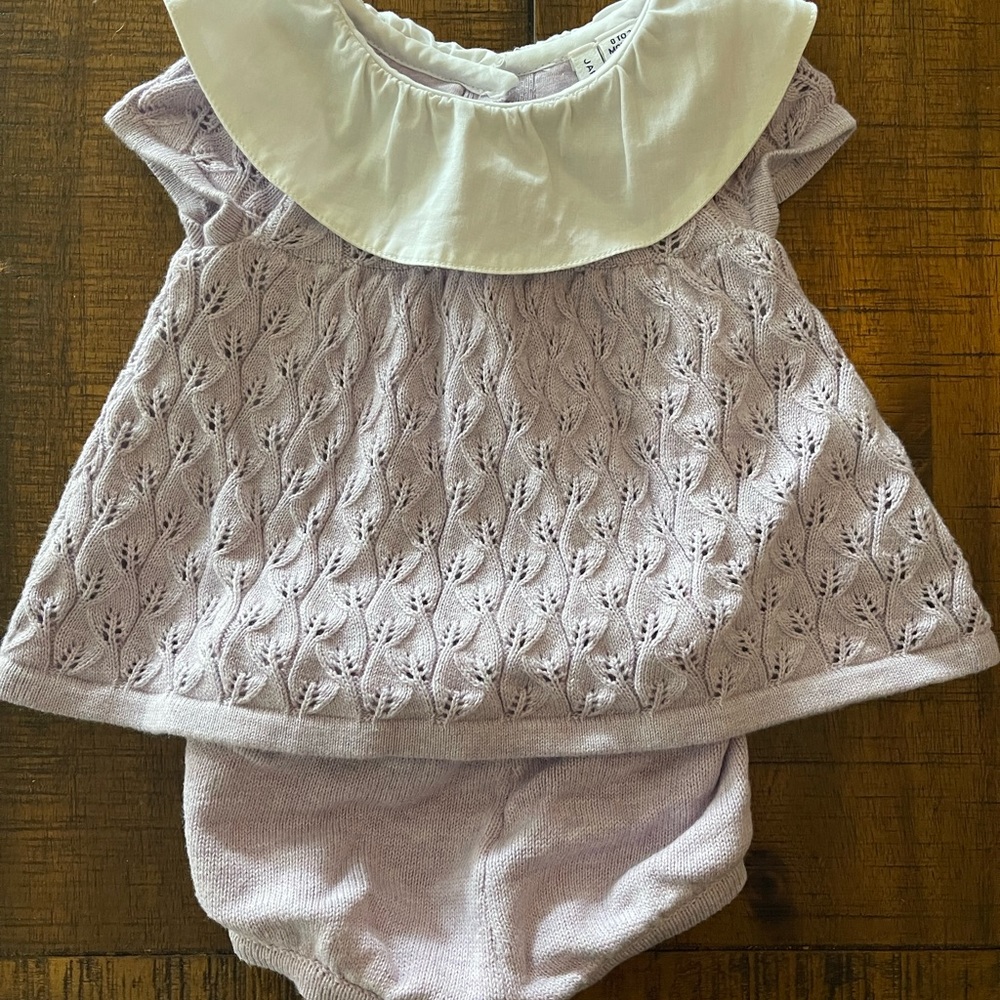 Janie and Jack Knit baby dress with bloomers